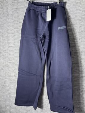 Cernucci Fleece Woven Tab Wide Leg Jogger, Blue, Large